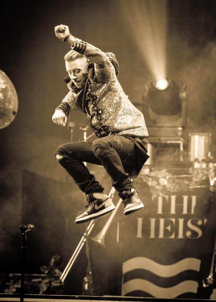Macklemore and Ryan Lewis perform the first of three sold out nights at Key Arena in Seattle. Photo by John Lill.