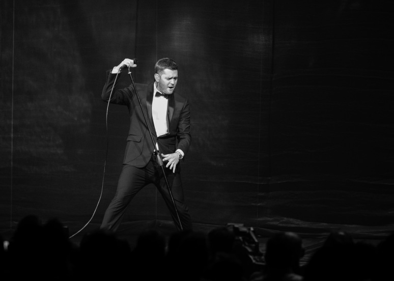 Michael Buble performs at Key Arena in Seattle during his "To Be Loved Tour." Photo by John Lill